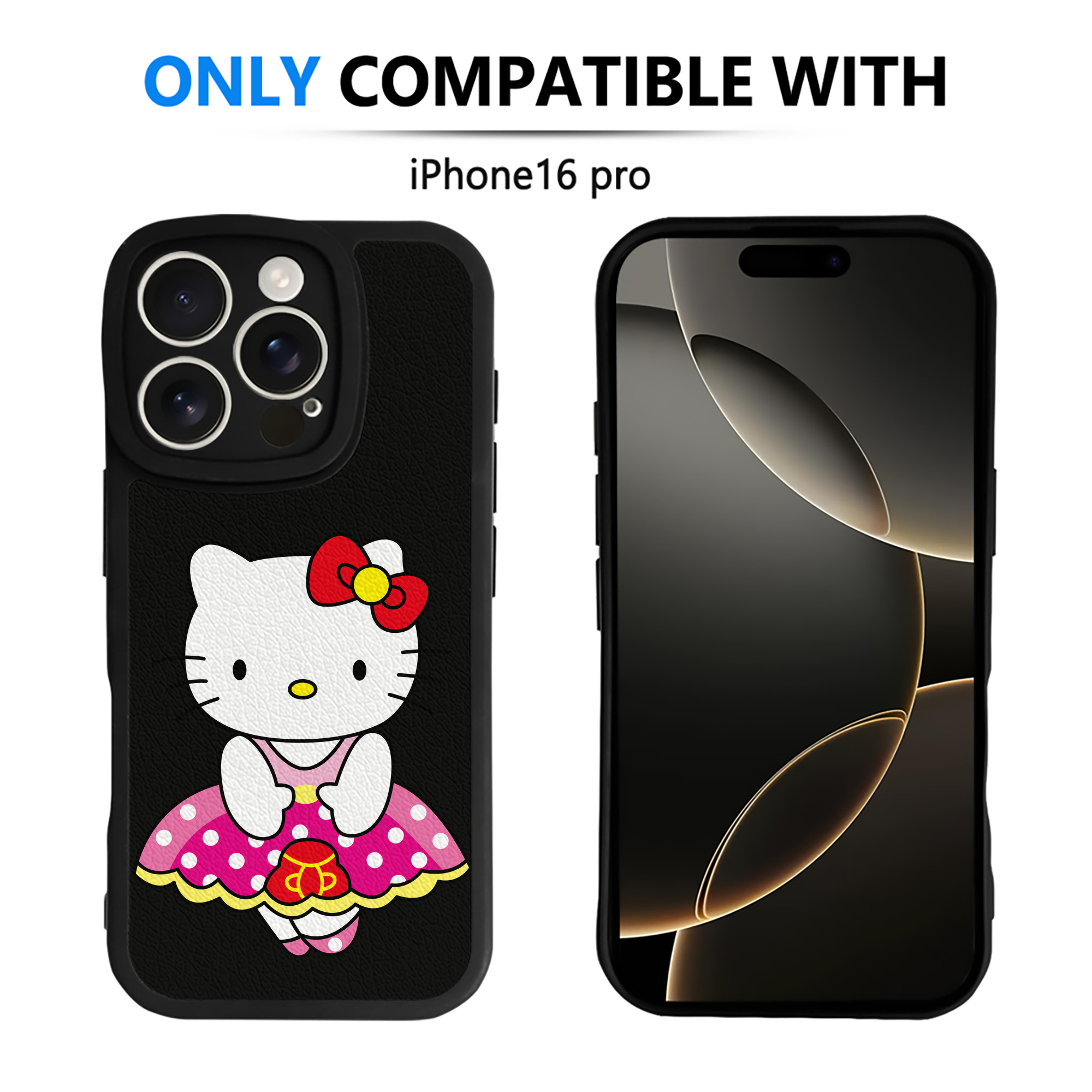 （画像用） Hello Kitty ハローキティ 【iPhone 16シリーズ対応】シリコンスマホケース（レザー調） 材質：シリコン